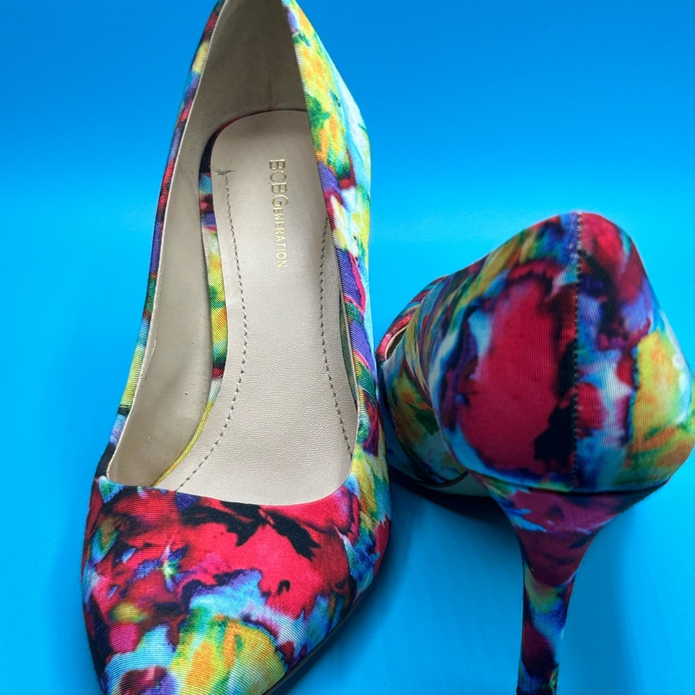 Women’s BCBGeneration Floral Heels Size - Picture 7 of 14